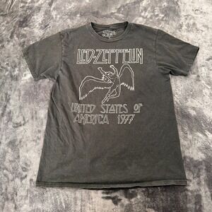 Led Zeppelin T Shirt Mens M Black Usa 1977 Rock Music Band Graphic Street Wear